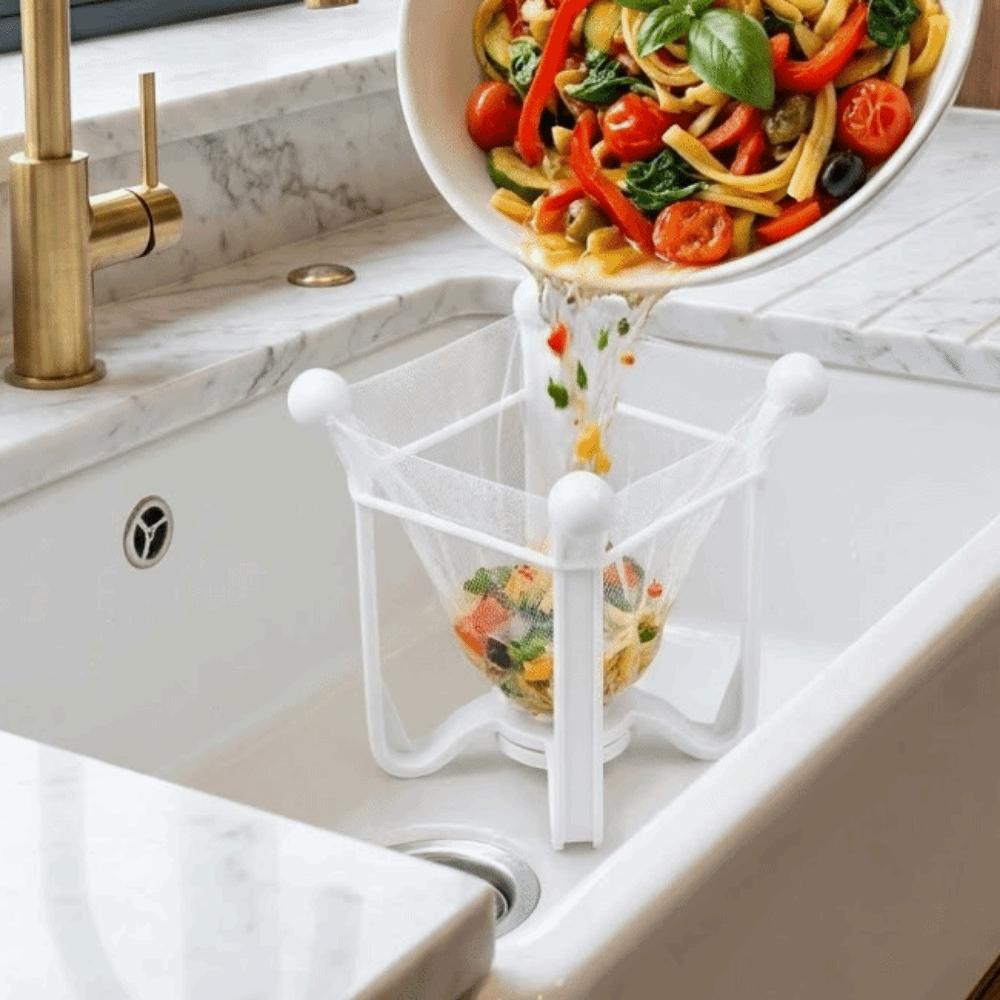 Folding Sink Filter Holder Plastic Sink Drain Rack Durable Sink Trash Catcher Vegetable Storage