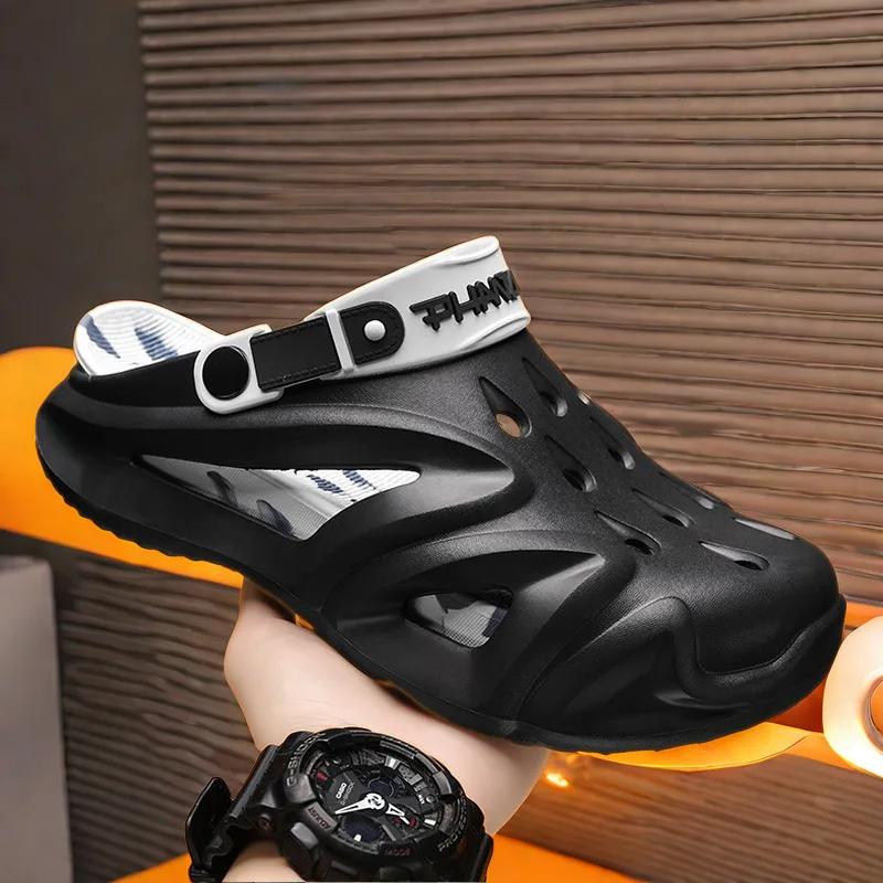 Wholesale Lacing Sandals Man Pool No-Leather Casual Thick Slippers Big Size Shoes For Man Ventilation Tennis Wit Rubber Linen