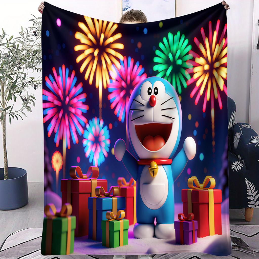 Coperta Copriletto Piccola in Peluche Doraemon Anime Giapponese Coperta da Divano Lancia Coperta Calda Novità per Tutte le Stagioni Regalo per Bambini Casa