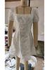 2026 Women's Summer Slim Jacquard Puff Sleeve Square Neck Dress - Elegant European Vacation Style