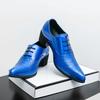 Luxury Multiple Colors High Heel Men's Shoes Fashion Moccasin Man Wedding Shoes Groom Designer Pointed Toe Leather Dress Oxfords