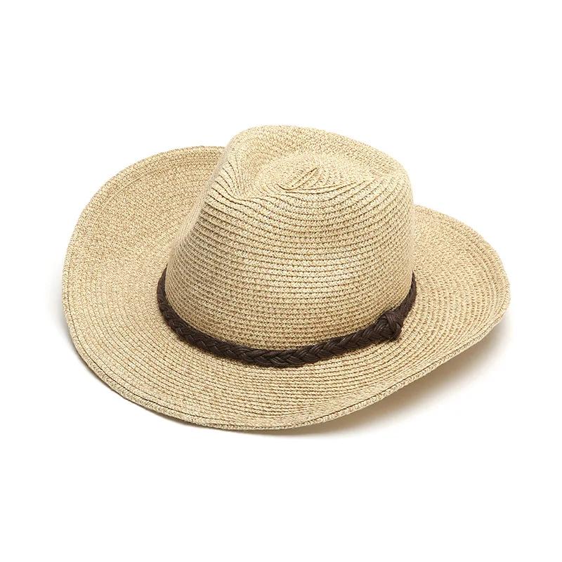 

XL Big Size 62cm Panama Jazz Straw Hat for Women Men Hollow Out Summer Beach Sun Hat Foldable Windproof Rope UV Sunscreen Hat M58cm бежевый