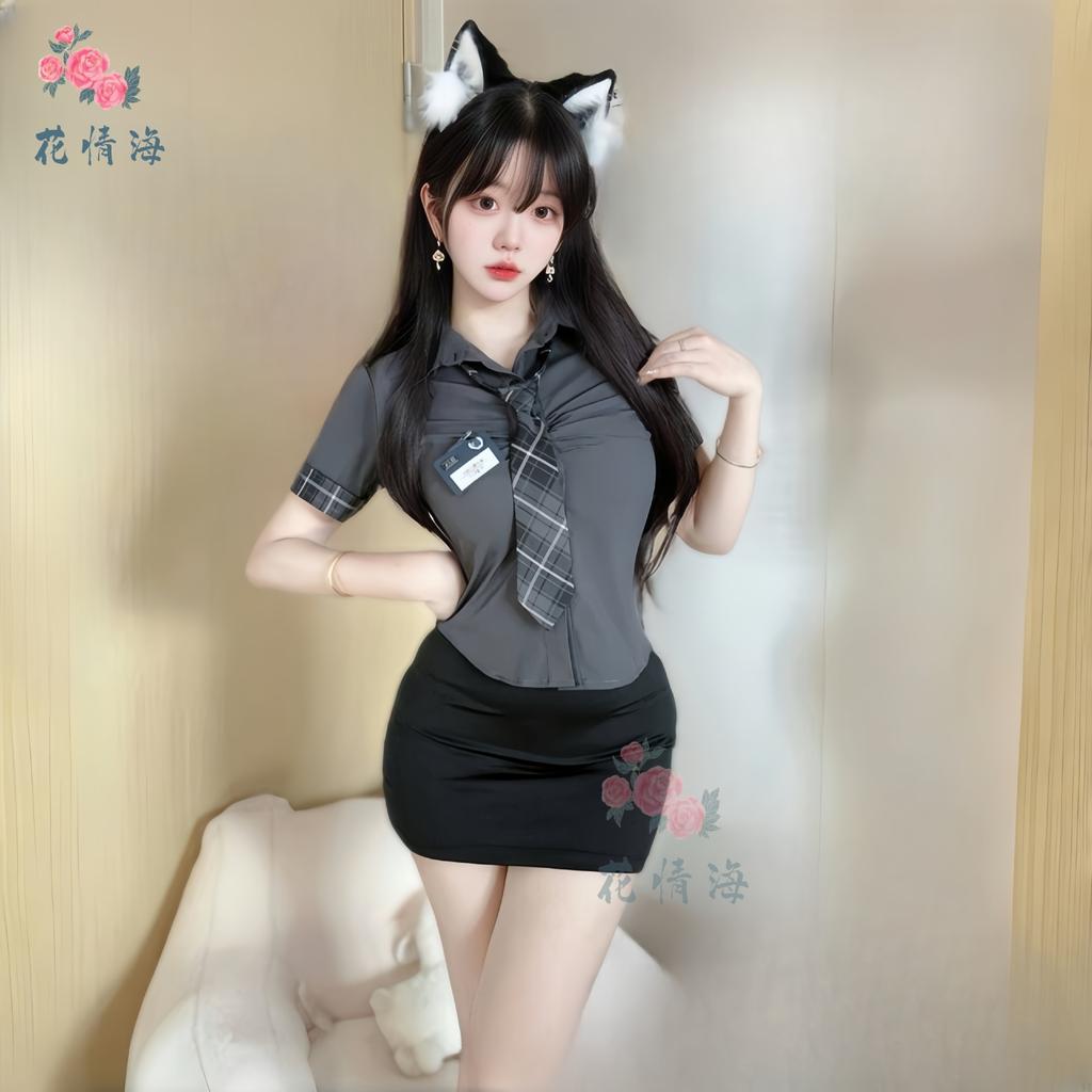 Sexy Lingerie Sexy Cos Student Uniform Seduction OL Secretary Hip Skirt Hot Passion Outfit