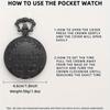 2pcs/set, Men's Pocket Watches, Antique Pocket Watch 'Grandpa' Vintage Quartz Punk Necklace Pendant Alloy Watch Art Collection Gifts.