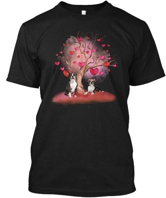 

Boston Terrier Heart Tree T shirt Made in the USA Size S to 5XL M