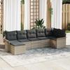 VidaXL 7-piece Garden Sofa Set with Light Grey Cushions In Synthetic Rattan 3345452