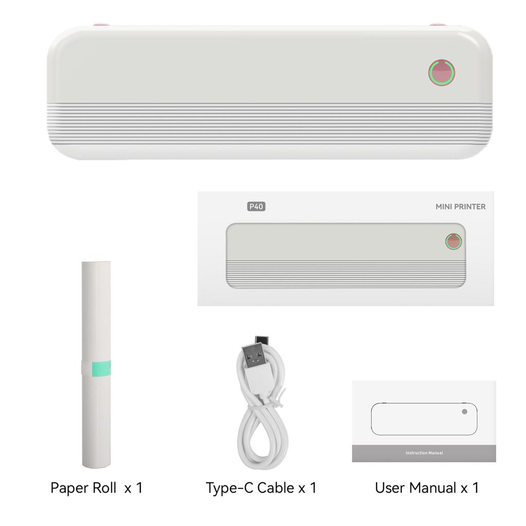 Peripage P40 A4 Portable Thermal Printer Wireless Mobile Photo Printer Support 2   3   4   216mm 210mm A4&A5 Paper