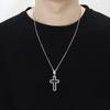 Fashion Cross Pendant Necklace For Women Men Stainless Steel Link Chain Charm Necklace Cool Boys Girls Punk Hip Hop Jewelry Gift
