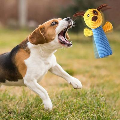 Giocattolo cigolante per cani Peluche Animali imbalsamati Giocattolo da masticare per cani con carta crespa Giocattolo interattivo per tiro alla fune per cani di piccola e media taglia