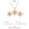 2 Pcs/set Women's Earrings Alloy  Full Diamond Snowflake Necklace+ Snowflake Earrings
