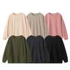 Women's Autumn/Winter Corduroy Round Neck Sweatshirt - Casual Long Sleeve Fashion Pullover