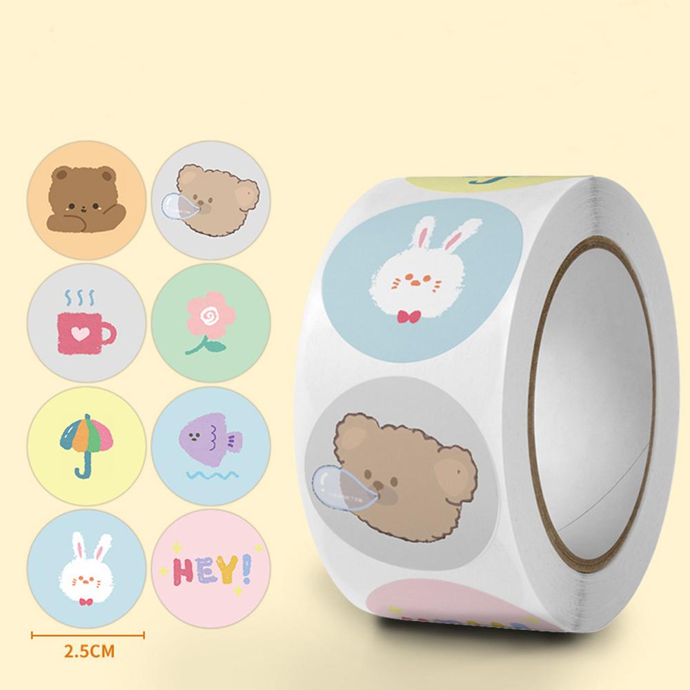 50-500pcs Cute Cartoon Thank You Stickers For Party Gift Decoration Packaging Label Reward Children Stationery Sticker