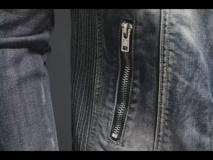 Europäische Retro Slim Fit Motorrad-Jeansjacke - Lässiger Reversmantel für Herren, trendiger Stil
