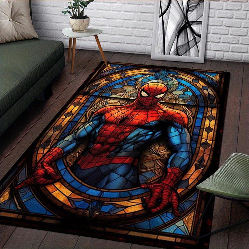 1pc Spider-Man Pattern Area Rug Soft Flannel Floor Mat for Living Room,Office,Bedroom and Carpet,Sofa Coffee Table Floor Mat