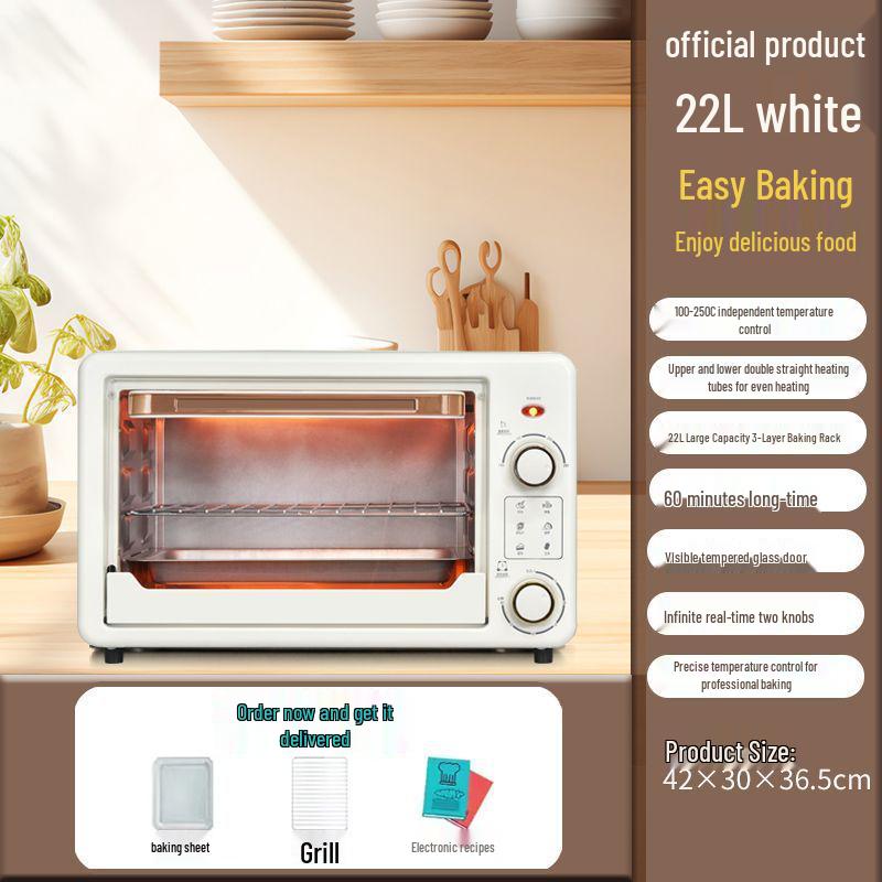 Large Capacity Electric Microwave Oven with Independent Temperature Control and Auto Functions for Tarts & Sweet Potatoes