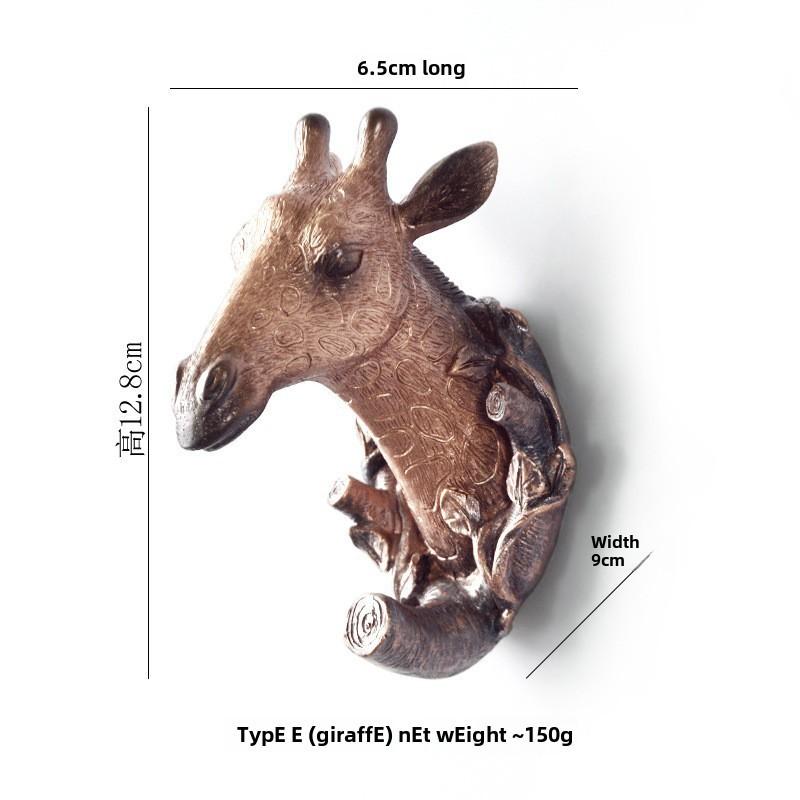 Wall Head Animal Hook Resin Decorative Hanger For Home Bedroom Office Decor