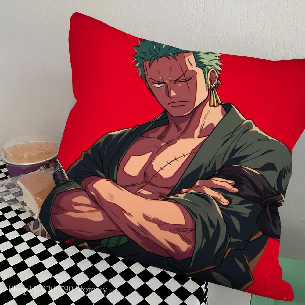 Roronoa Zoro Animation O-One P-Piece Pillow Case Square Pillow Bedroom Sofa Leisure Comfort CushionLiving Room Home Decoration