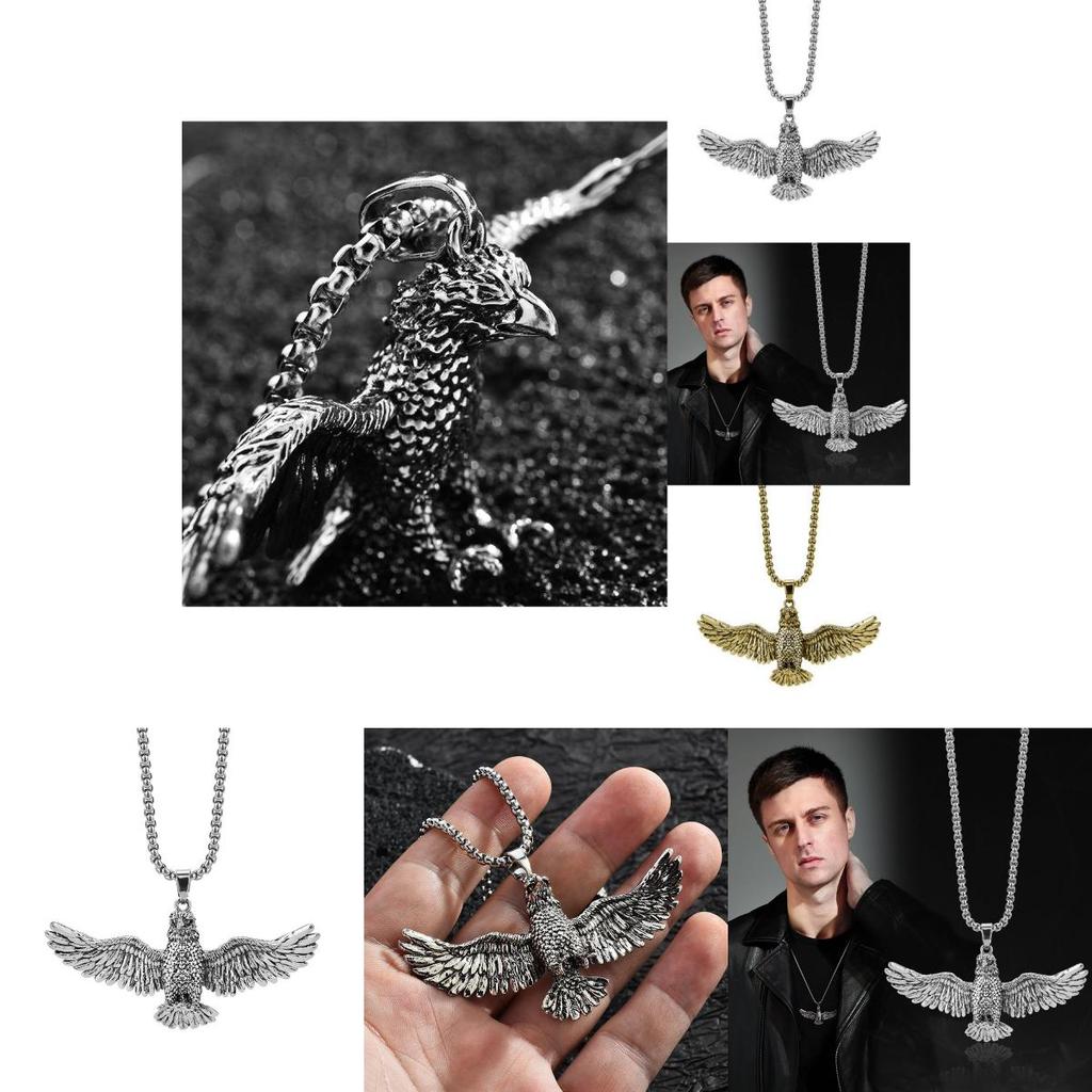 Stunning Titanium Steel Eagle Pendant Necklace For Men Vintage Hip Hop Style Jewelry