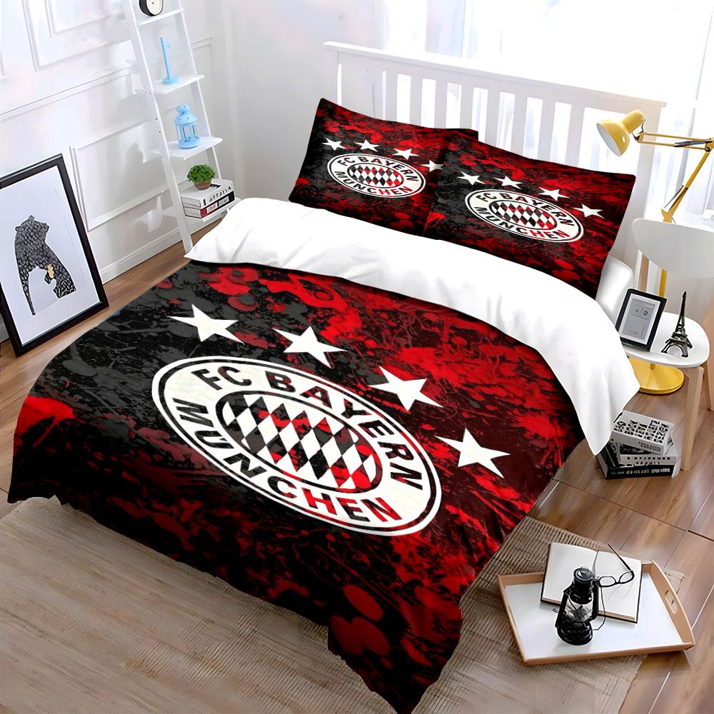 Logo FC Bayern Monachium. Pościel Zestawy poszewek na kołdrę Poszewki na kołdrę Poszewki na poduszki(1 * Poszewka na kołdrę 2 * Poszewki na poduszki, bez wkładu do kołdry)