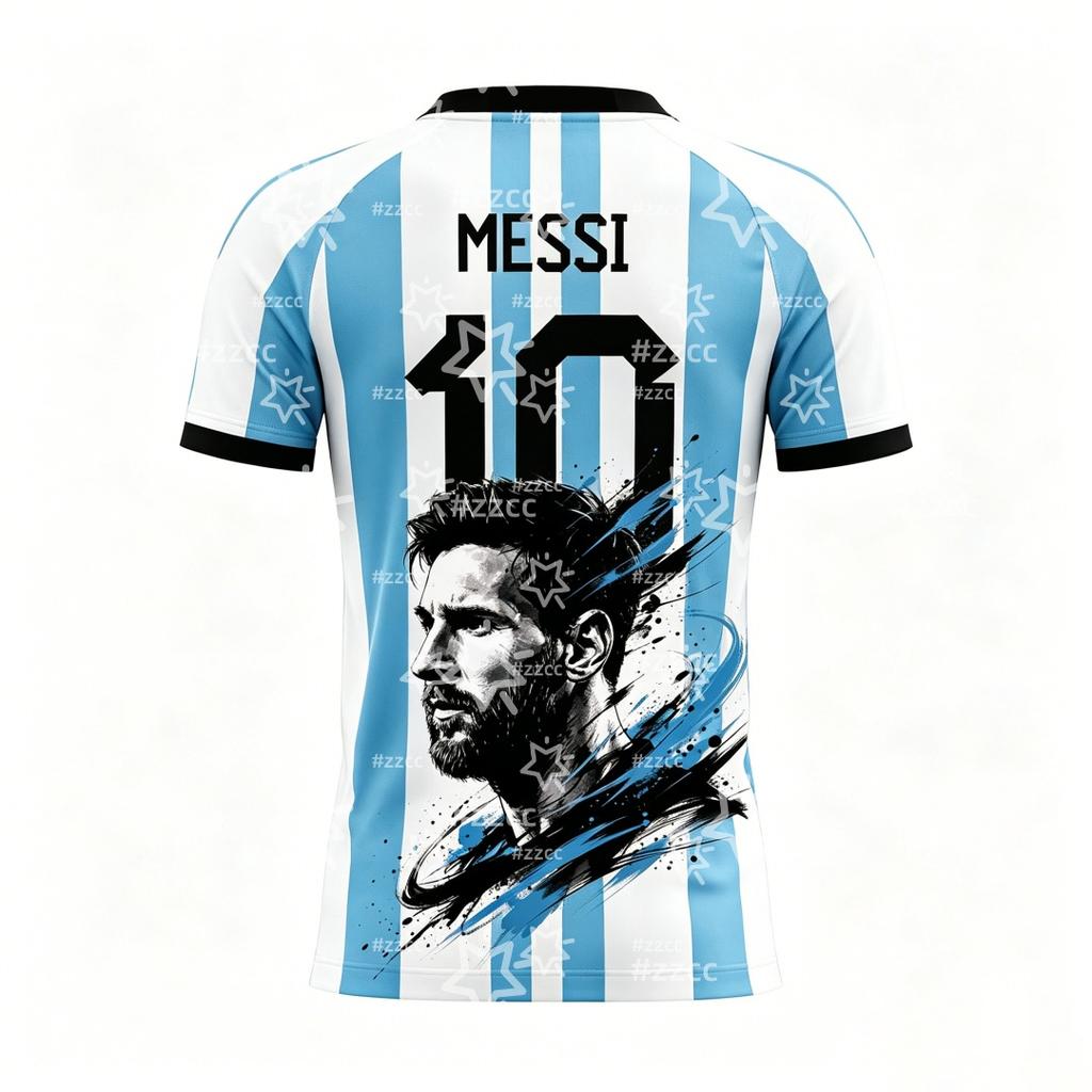 2026 Messi Argentinien Team Fußballtrikot Spiel- & Trainingsset Sommer Sport Herren T-Shirt Kinderkleidung T-Shirt Y2k Damen