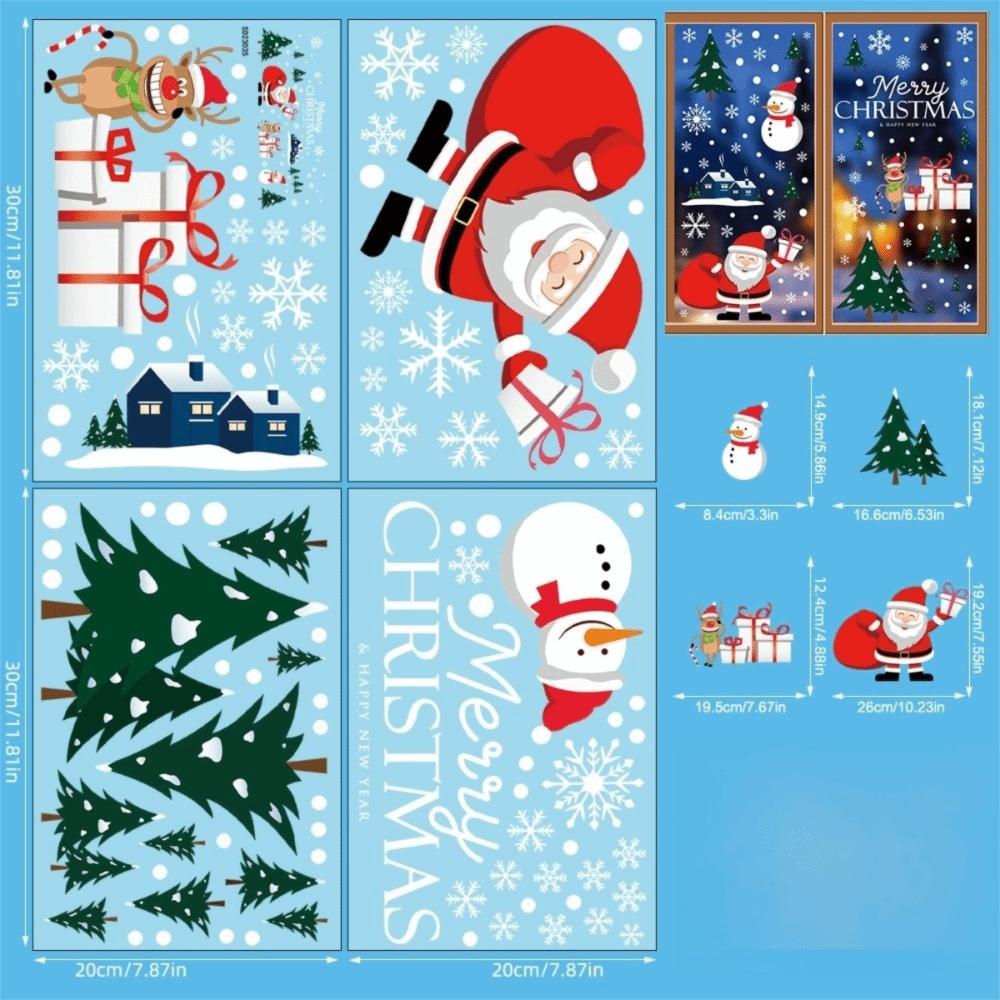 Statická přilnavá vánoční skleněná nálepka Skleněná nálepka Statické nálepky Vánoční okenní nálepky Okenní dekorace