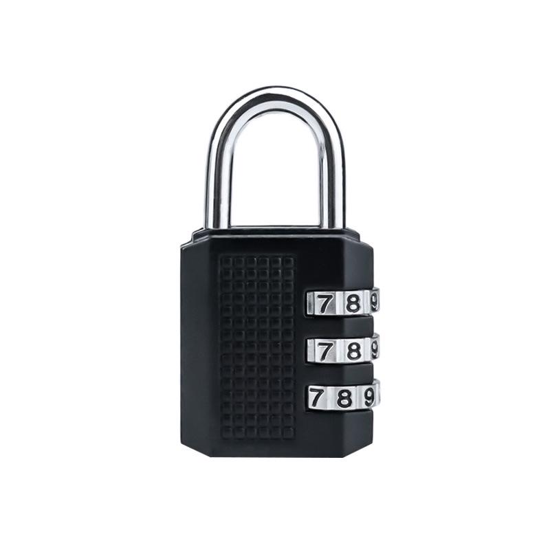 In-Stock Black Zinc Alloy Digital Combination Padlock: Sturdy, Anti-Theft, Safe for Gym and Luggage.