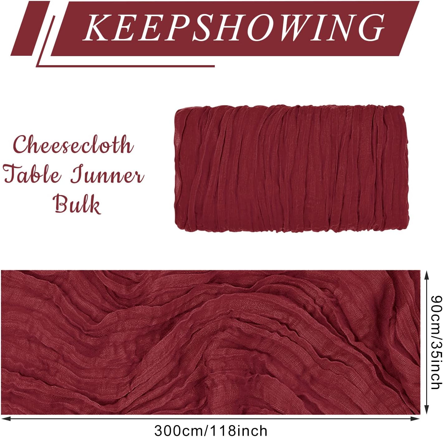 

1pcs Wine Red Cheesecloth Table Runner 10Ft Christmas Gauze Boho Table Runners table runners dining table decoration accessories 120 inch 10FT вино красного
