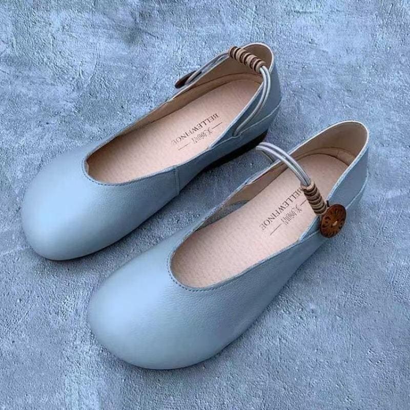 

2025 new flat-soled mother shoes with soft soles and comfortable real soft leather women s shoes are versatile and not tired. Soft leather women s 40 небесно-голубой