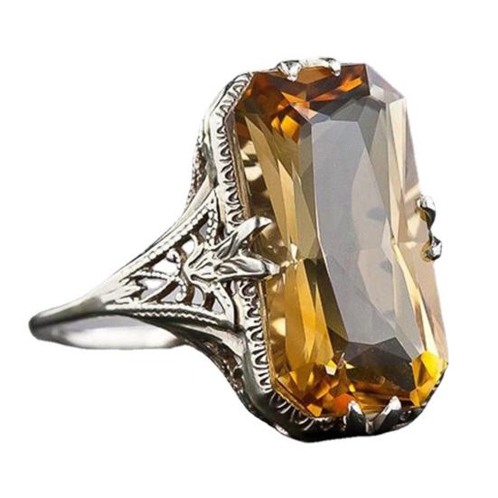 Verlobungsring ausgehöhlt geschnitzt Zirkonia Schmuck Galvanik geometrische Fingerring für