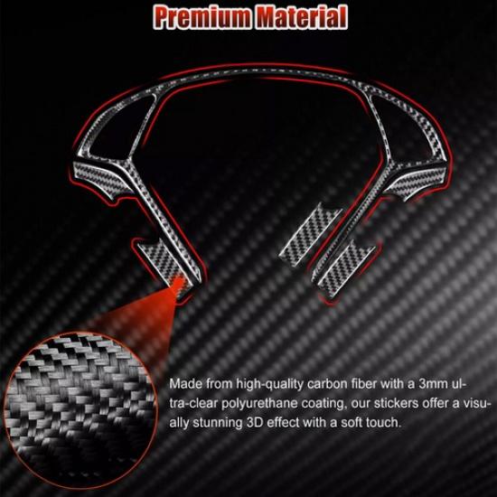 6Pcs Carbon Fiber Steering Wheel Cover Frame Trim For Infiniti G37 G35 08-13 Q60