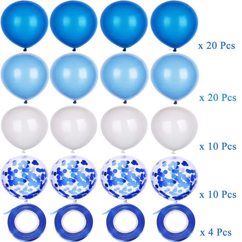 

Лидер продаж Набор из 60 латексных шаров 12 дюймов с блестками и конфетти для вечеринок синий