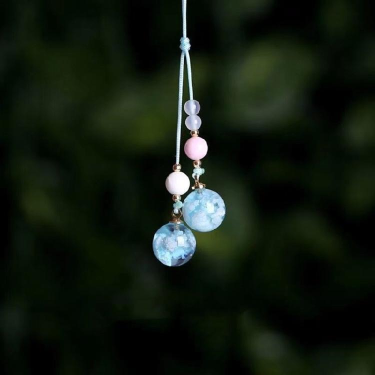 User Friendly Silicone Phone Lanyard Portable Blue White Cloud Glowing Phone Lanyard Unique Phone Chain Accessory