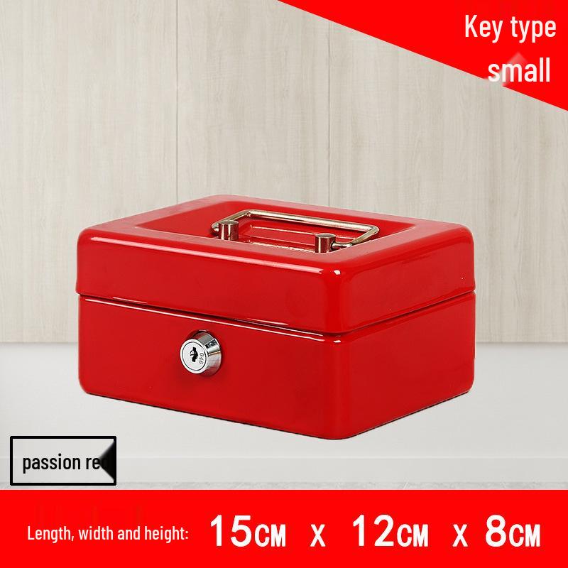 Portable Thickened Metal Cash Box with Lock and Password, Secure Storage Organizer