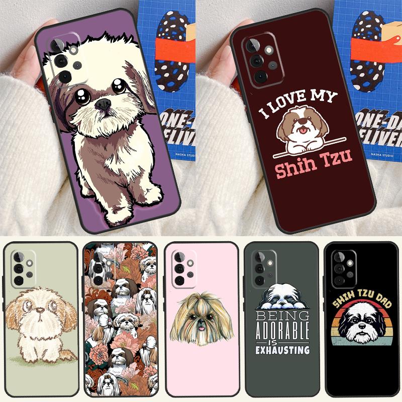 Cartoon Shih Tzu Dog Case For Samsung Galaxy A14 A55 A06 A05 A36 A26 A16 A54 A34 A22 A32 A52 A35 A15 A53 A13 A56