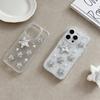 Sequin Silver Foil Epoxy Mobile Phone Case For Iphone17Promax Pearl Apple 14 Rhinestones 16 Stars Transparent