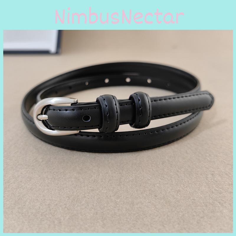 Minimalist Genuine Leather Belt With Alloy Pin Buckle For Jeans Styling