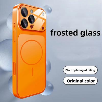 Original AG Nano Frosted Glass For Magsafe Phone Case For iPhone Air 17 16 15 14 13 Pro Max Magnetic Wireless Charge Armor Cover