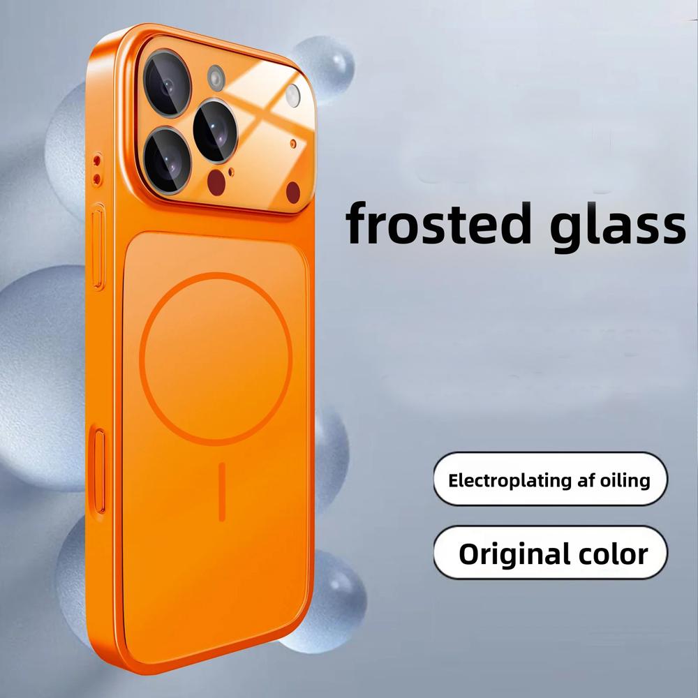 Phone Case Cswo02 Original Ag Nano Frosted Glass For Magsafe Phone Case For Iphone Air 17 16 15 14 13 Pro Max Magnetic Wireless Charge Armor Cover
