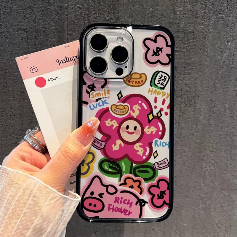 Soft Silicone Phone Case IPhone 16 Pro Max 17 With Cute Cartoon Design Anti Drop Full Coverage Korean Style
