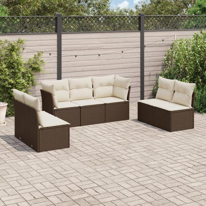 VidaXL Garden Lounge Set with Cushions 7 Pcs, Sofas with Adjustable Feet, Outdoor Furniture Set Patio Terrace, 3249252