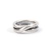 SEWNSWEN SILVER CROSS THICK LINE RING