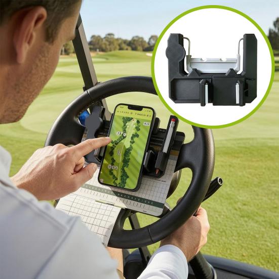 Golf Cart Steering Wheel Phone Holder Universal Flip-up Phone Mount for Golf Cart Anti-Slip