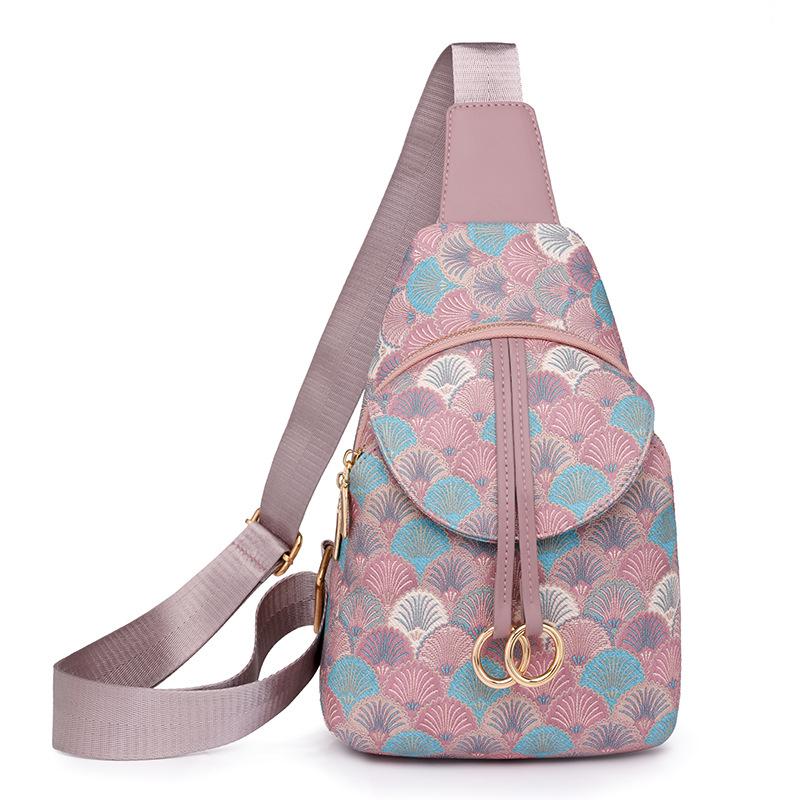 

Женская нагрудная сумка с принтом, сумка через плечо из искусственной кожи, легкая дорожная сумка через плечо розовый