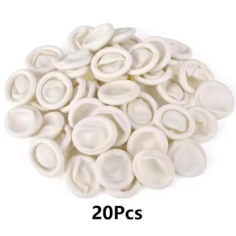 20/100PCS Anti-static Latex Finger Cots Non-slip Disposable Rubber Finger Protectors Fingertip Sleeves for Industrial Use One Size