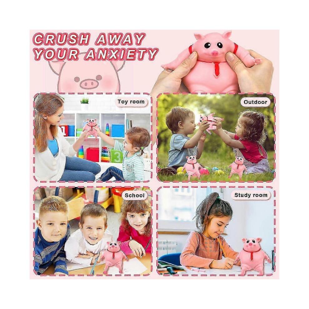 Decompress and Stretch Stress Pig Squeeze Piggy Toy Stress Relief Funny Animals Toy Birthday Gift for Boys Girls Tw