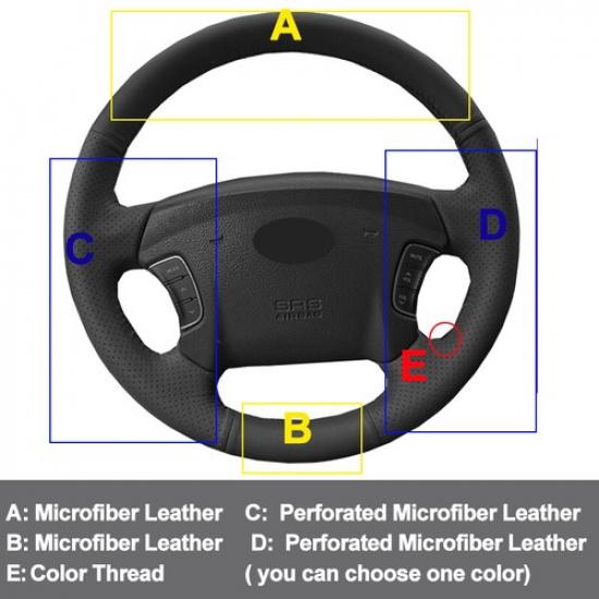2005-2010 Hyundai Azera Sonata NF NFC Leather Hand Sewing Car Steering Wheel Cover | Leather