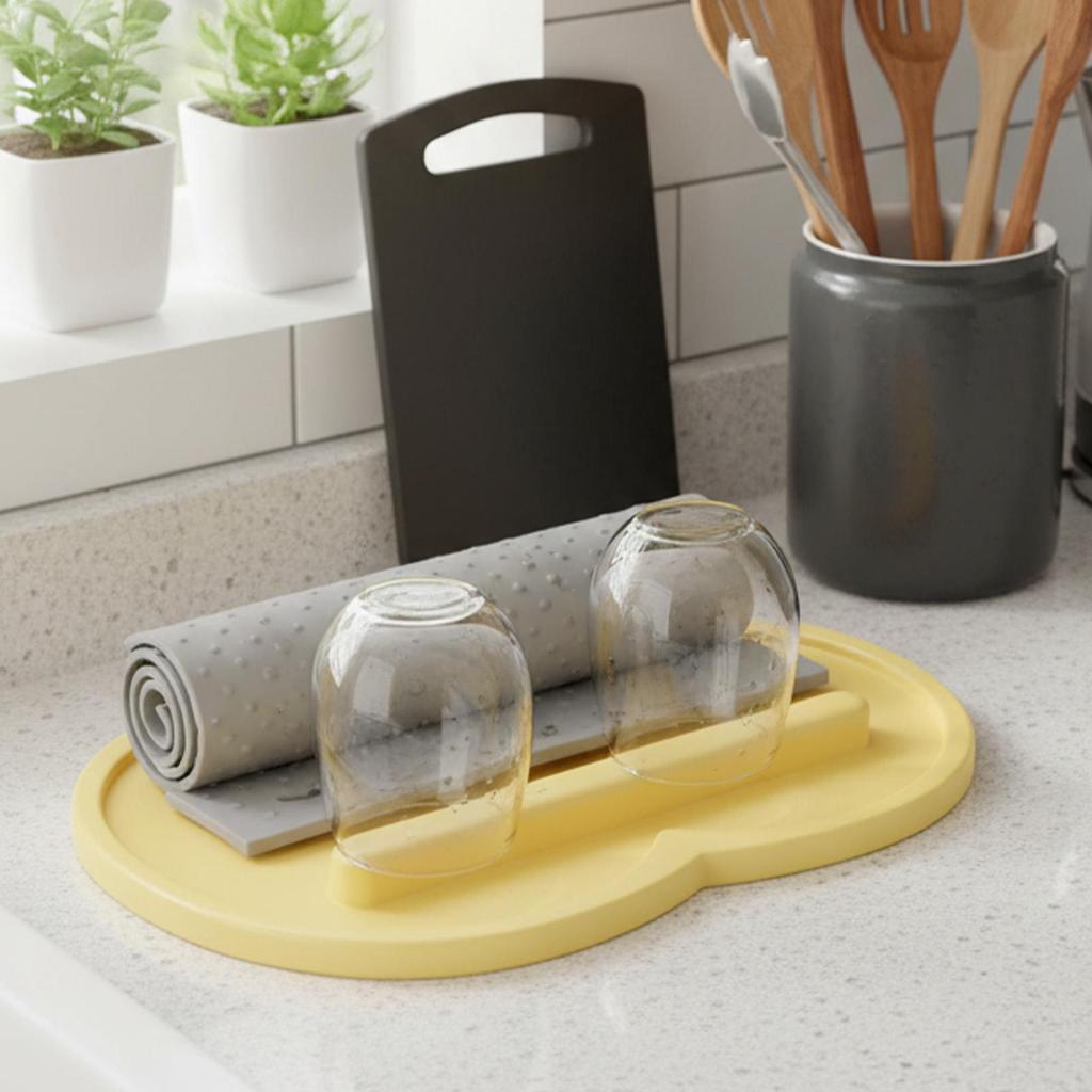 Anti-Slip Dish Drying Mat Heat-Resistant Sink Liners Absorbent Drying Pad For Kitchen Counter, Dishes, Utensils, Fruits