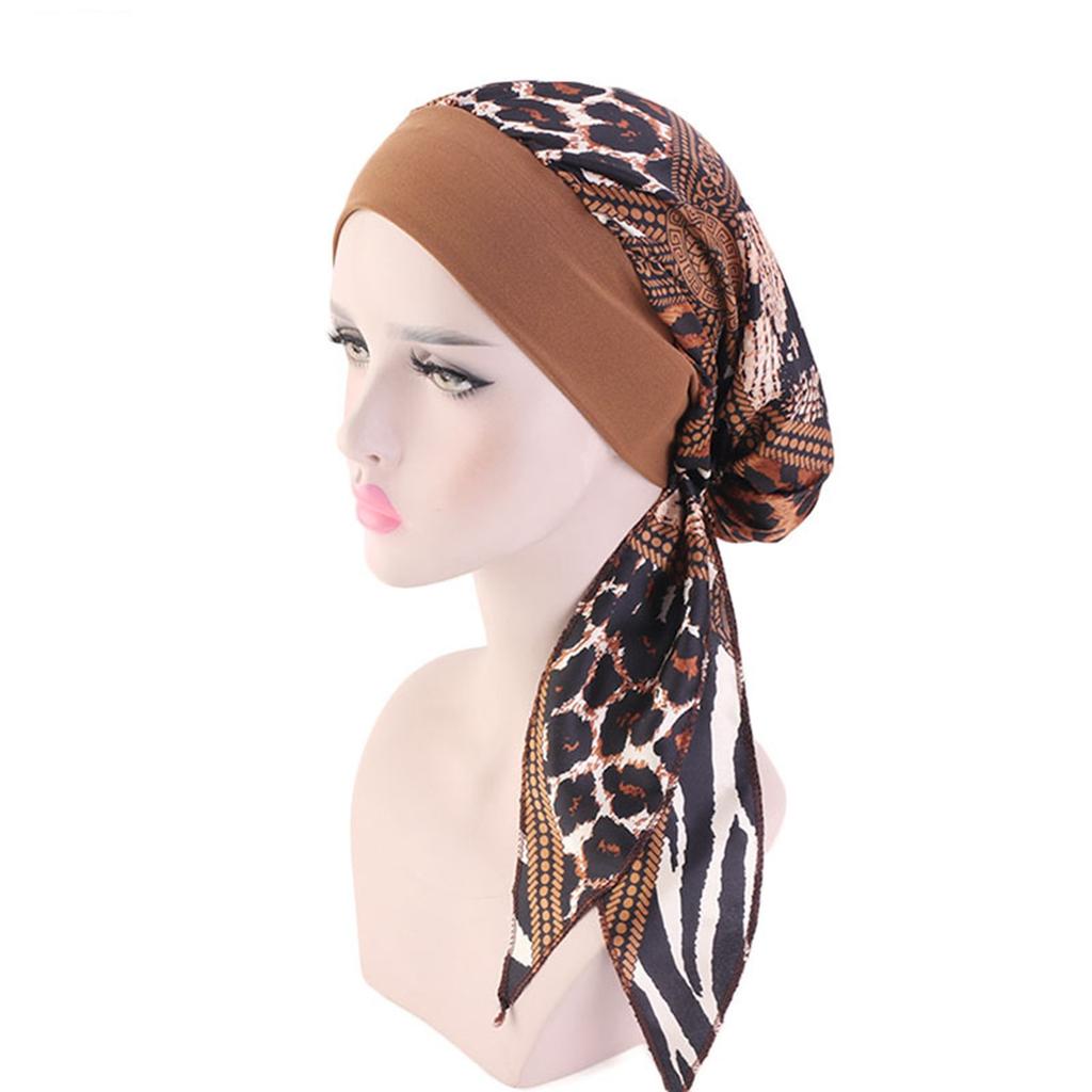 Pălărie musulmană colorată pentru femei Stretch Turban Retro Pălărie Cap Wrap Cap