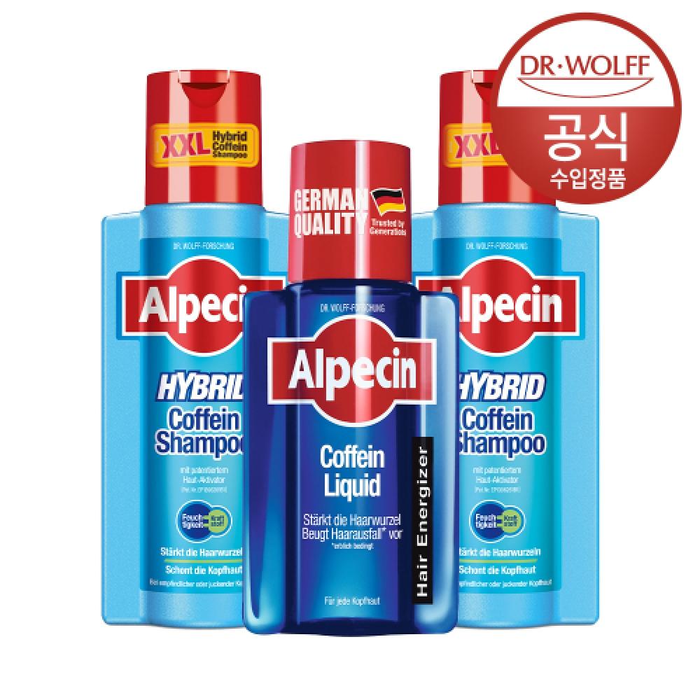 Alpecin Alpecin Hybrid Caffeine Shampoo  For Dry Scalp  375ml X 2+ Liquid Hair Tonic 200ml NONE