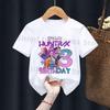 Kpop Demon Hunters CuteT-shirts for Children Cartoon Number Printed Short-sleeved Top Girls Summer Fashion T-shirt Birthday Gift